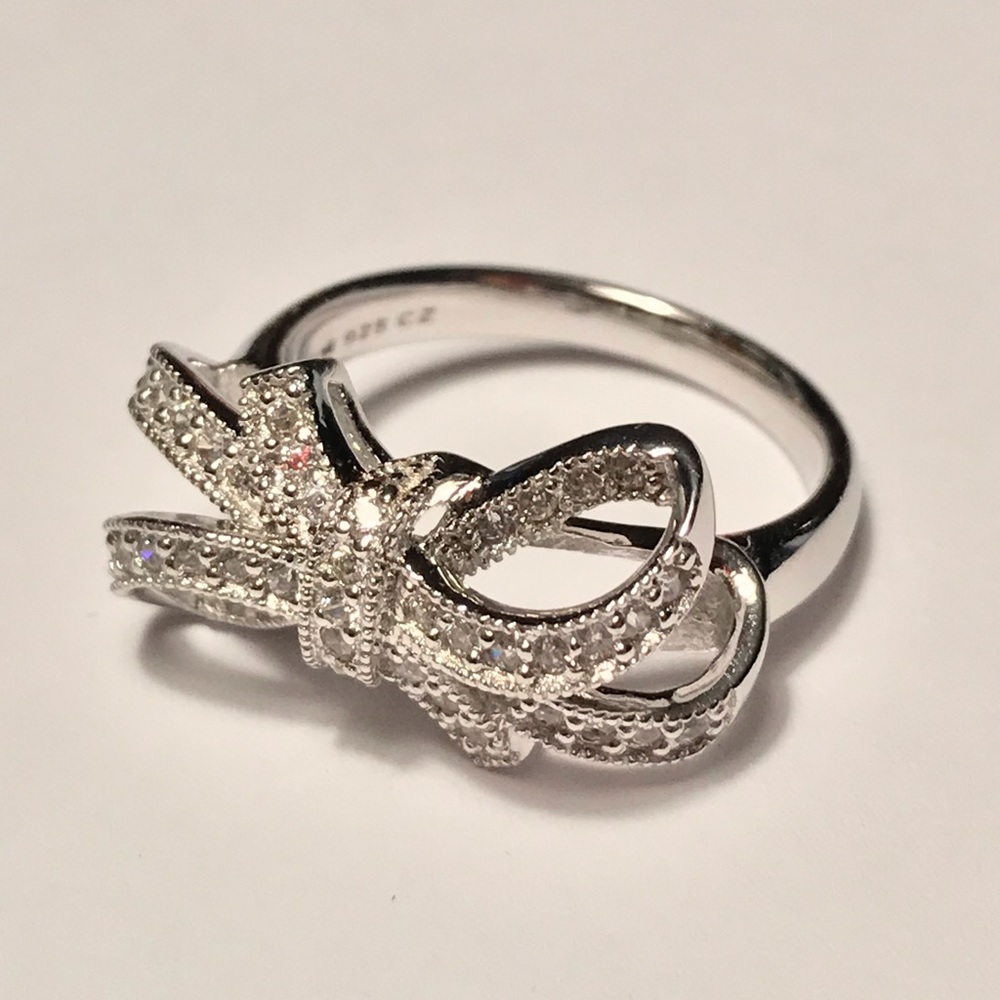 EPIPHANY PLATINUM CLAD DIAMONIQUE BOW TIE RING